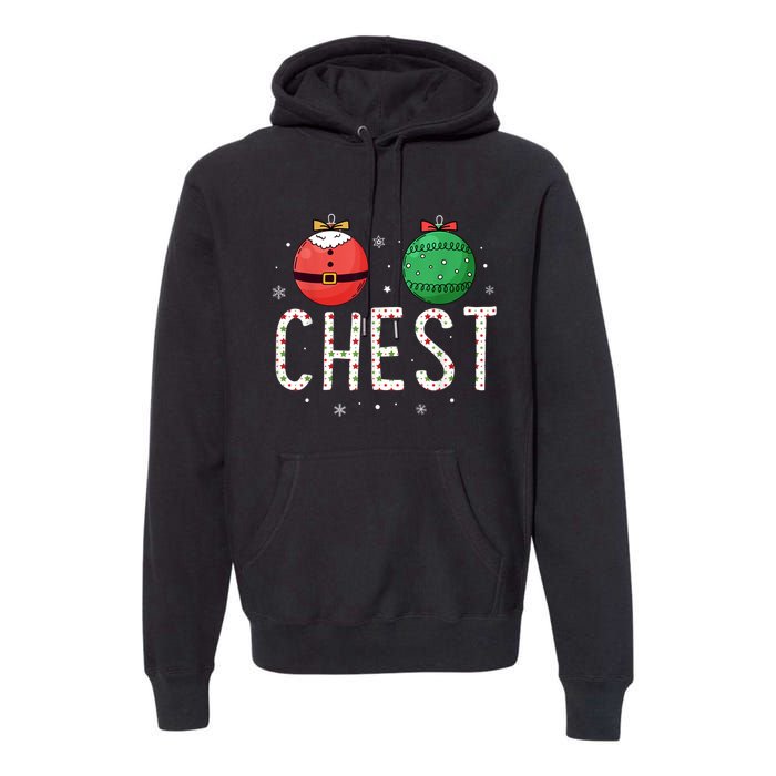 Chest Nuts Matching Funny Christmas Couples Chestnuts Chest Premium Hoodie