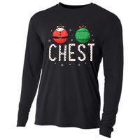 Chest Nuts Matching Funny Christmas Couples Chestnuts Chest Cooling Performance Long Sleeve Crew