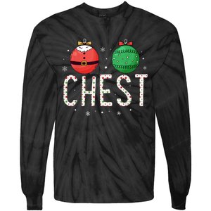 Chest Nuts Matching Funny Christmas Couples Chestnuts Chest Tie-Dye Long Sleeve Shirt