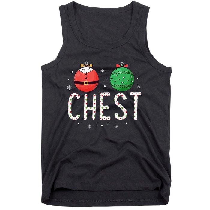 Chest Nuts Matching Funny Christmas Couples Chestnuts Chest Tank Top