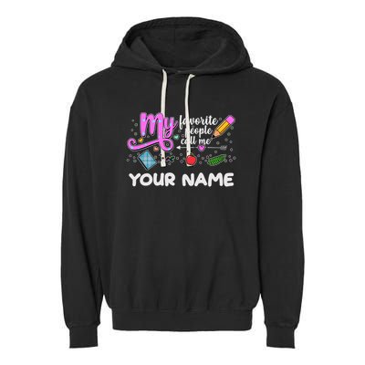 Custom Name My Favorite People Call Me Garment-Dyed Fleece Hoodie