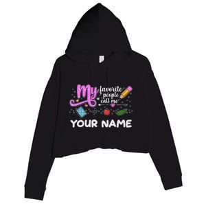 Custom Name My Favorite People Call Me Crop Fleece Hoodie