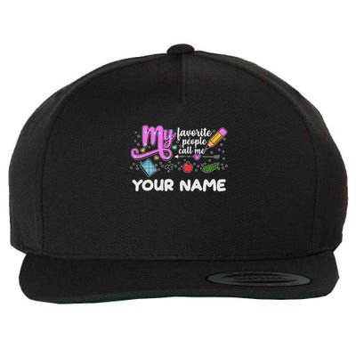 Custom Name My Favorite People Call Me Wool Snapback Cap