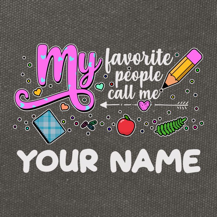 Custom Name My Favorite People Call Me Cotton Canvas Backpack
