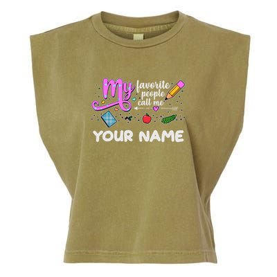 Custom Name My Favorite People Call Me Garment-Dyed Women's Muscle Tee
