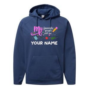 Custom Name My Favorite People Call Me Performance Fleece Hoodie