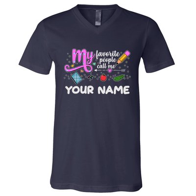 Custom Name My Favorite People Call Me V-Neck T-Shirt
