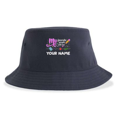 Custom Name My Favorite People Call Me Sustainable Bucket Hat