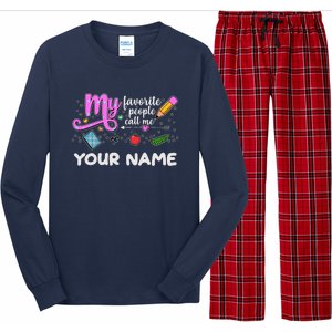 Custom Name My Favorite People Call Me Long Sleeve Pajama Set