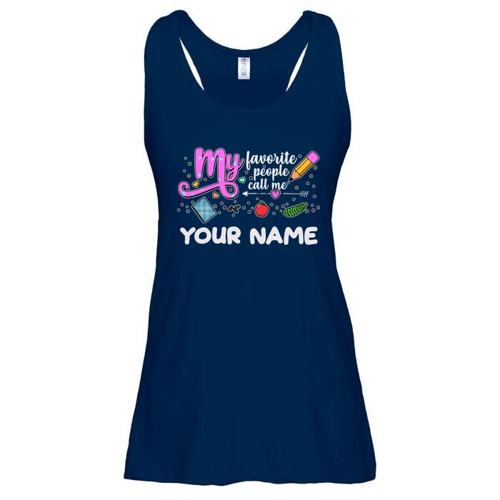 Custom Name My Favorite People Call Me Ladies Essential Flowy Tank