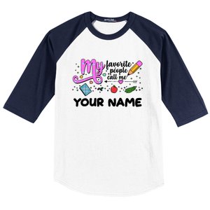 Custom Name My Favorite People Call Me Baseball Sleeve Shirt