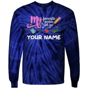 Custom Name My Favorite People Call Me Tie-Dye Long Sleeve Shirt