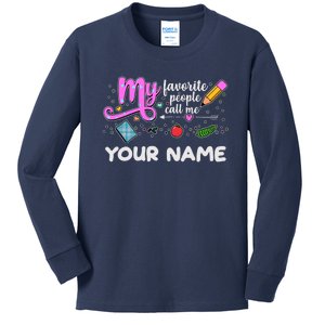 Custom Name My Favorite People Call Me Kids Long Sleeve Shirt