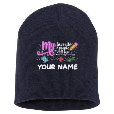 Custom Name My Favorite People Call Me Short Acrylic Beanie