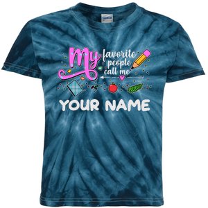 Custom Name My Favorite People Call Me Kids Tie-Dye T-Shirt