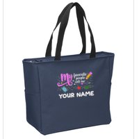 Custom Name My Favorite People Call Me Zip Tote Bag
