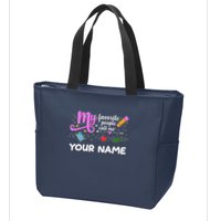 Custom Name My Favorite People Call Me Zip Tote Bag