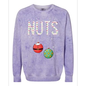 Chest Nuts Matching Funny Christmas Couples Chestnuts Nuts Colorblast Crewneck Sweatshirt