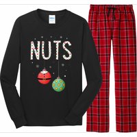 Chest Nuts Matching Funny Christmas Couples Chestnuts Nuts Long Sleeve Pajama Set