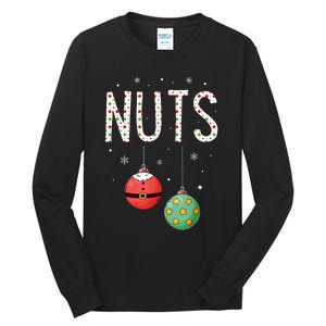 Chest Nuts Matching Funny Christmas Couples Chestnuts Nuts Tall Long Sleeve T-Shirt