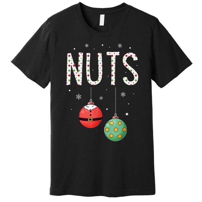 Chest Nuts Matching Funny Christmas Couples Chestnuts Nuts Premium T-Shirt