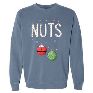 Chest Nuts Matching Funny Christmas Couples Chestnuts Nuts Garment-Dyed Sweatshirt