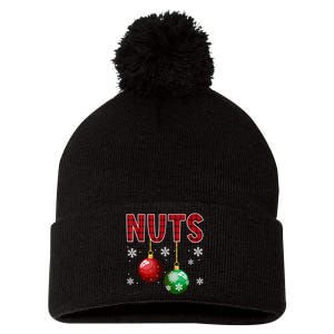 Chest Nuts Matching Chestnuts Funny Christmas Couples Nuts Pom Pom 12in Knit Beanie