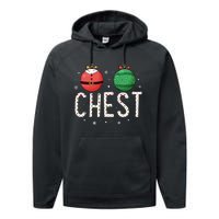 Chest Nuts Matching Funny Christmas Couples Chestnuts Chest Performance Fleece Hoodie