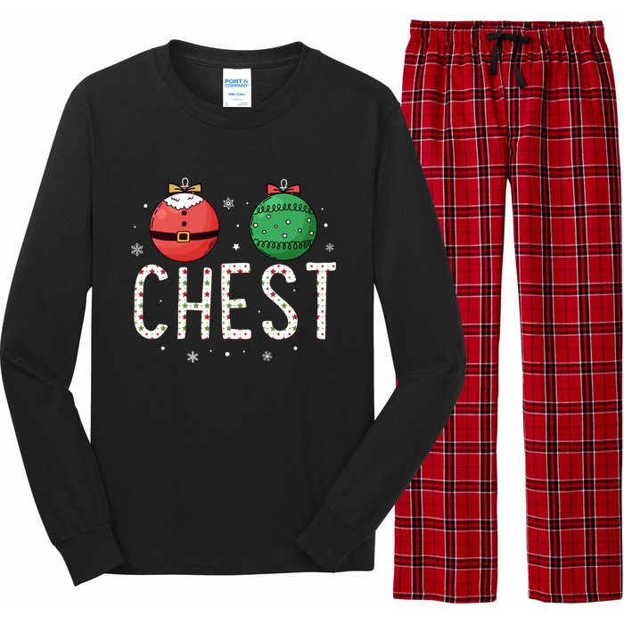 Chest Nuts Matching Funny Christmas Couples Chestnuts Chest Long Sleeve Pajama Set