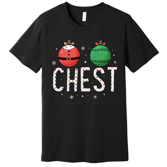 Chest Nuts Matching Funny Christmas Couples Chestnuts Chest Premium T-Shirt