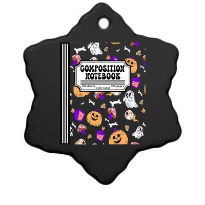 Composition Notebook Matching Halloween Costume For Teachers Ceramic Star Ornament