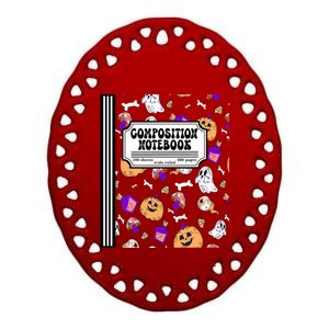 Composition Notebook Matching Halloween Costume For Teachers Ceramic Oval Ornament