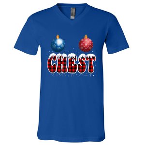 Chest Nuts Matching Chestnuts Funny Christmas Couples Nuts Cool Gift V-Neck T-Shirt