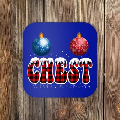 Chest Nuts Matching Chestnuts Funny Christmas Couples Nuts Cool Gift Coaster