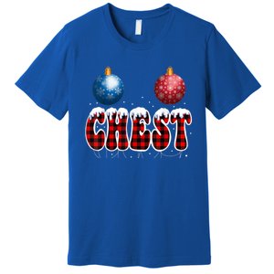 Chest Nuts Matching Chestnuts Funny Christmas Couples Nuts Cool Gift Premium T-Shirt