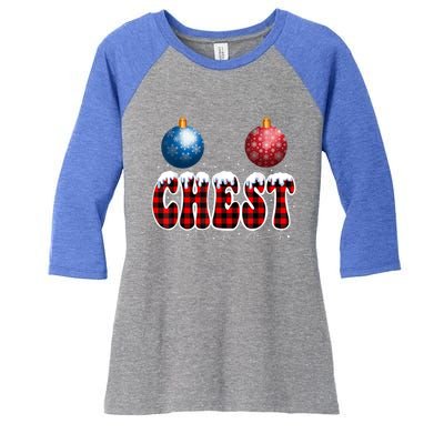 Chest Nuts Matching Chestnuts Funny Christmas Couples Nuts Cool Gift Women's Tri-Blend 3/4-Sleeve Raglan Shirt