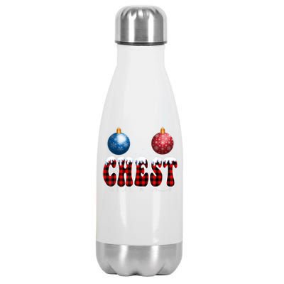 Chest Nuts Matching Chestnuts Funny Christmas Couples Nuts Cool Gift Stainless Steel Insulated Water Bottle