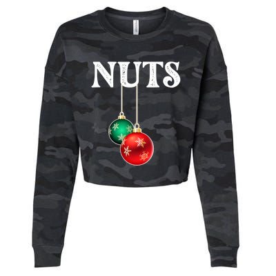 Chest Nuts Matching Chestnuts Christmas Couples Nuts Gift Cropped Pullover Crew