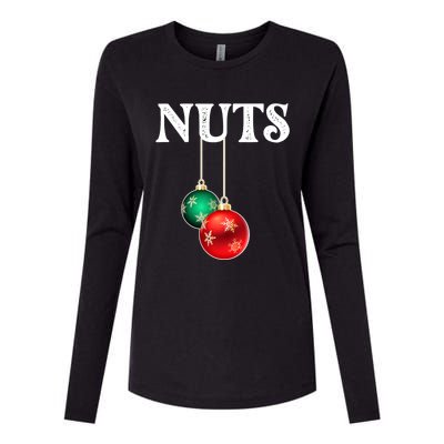 Chest Nuts Matching Chestnuts Christmas Couples Nuts Gift Womens Cotton Relaxed Long Sleeve T-Shirt