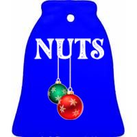 Chest Nuts Matching Chestnuts Christmas Couples Nuts Gift Ceramic Bell Ornament