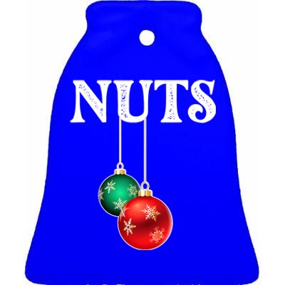 Chest Nuts Matching Chestnuts Christmas Couples Nuts Gift Ceramic Bell Ornament