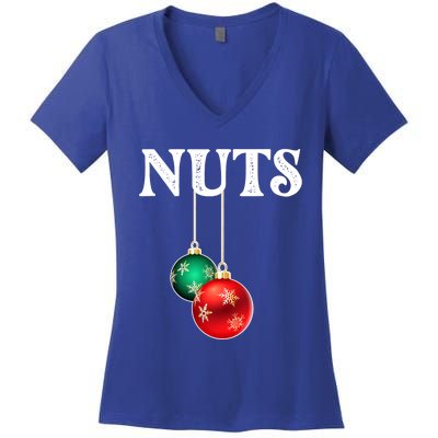 Chest Nuts Matching Chestnuts Christmas Couples Nuts Gift Women's V-Neck T-Shirt