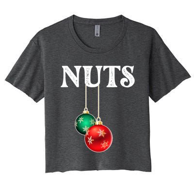 Chest Nuts Matching Chestnuts Christmas Couples Nuts Gift Women's Crop Top Tee