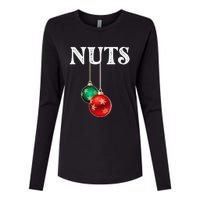 Chest Nuts Matching Chestnuts Christmas Couples Nuts Womens Cotton Relaxed Long Sleeve T-Shirt