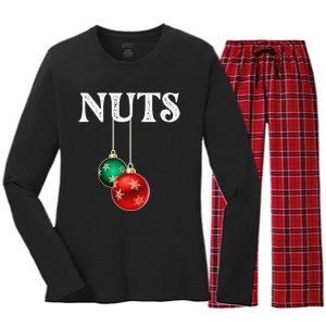 Chest Nuts Matching Chestnuts Christmas Couples Nuts Women's Long Sleeve Flannel Pajama Set 