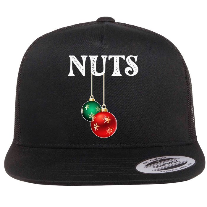 Chest Nuts Matching Chestnuts Christmas Couples Nuts Flat Bill Trucker Hat