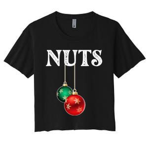 Chest Nuts Matching Chestnuts Christmas Couples Nuts Women's Crop Top Tee