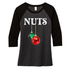 Chest Nuts Matching Chestnuts Christmas Couples Nuts Women's Tri-Blend 3/4-Sleeve Raglan Shirt