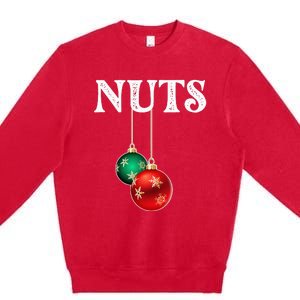 Chest Nuts Matching Chestnuts Christmas Couples Nuts Premium Crewneck Sweatshirt