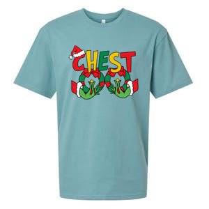 Chest Nuts Matching Chestnuts Funny Christmas Couples Nuts Gift Sueded Cloud Jersey T-Shirt